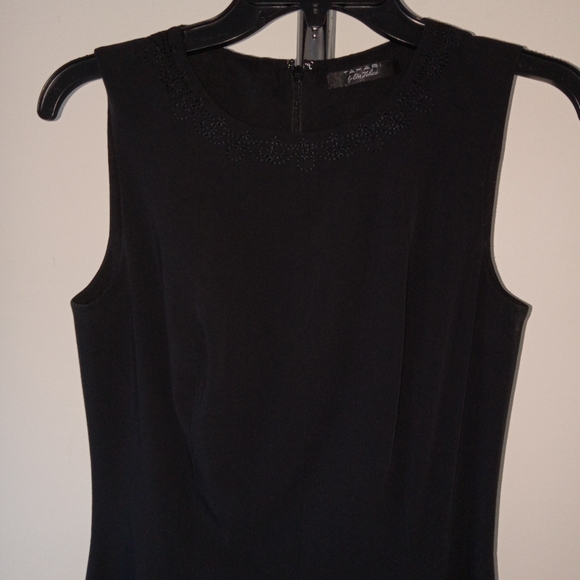 Women's Tahari by Elle Tahari Black Midi Aline Dress S - Picture 3 of 9